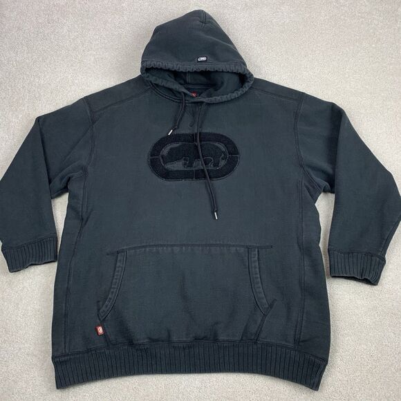 Vintage Y2K Ecko Unltd Hoodie Sweatshirt Mens XL Black Rhino Streetwear - Picture 1 of 12